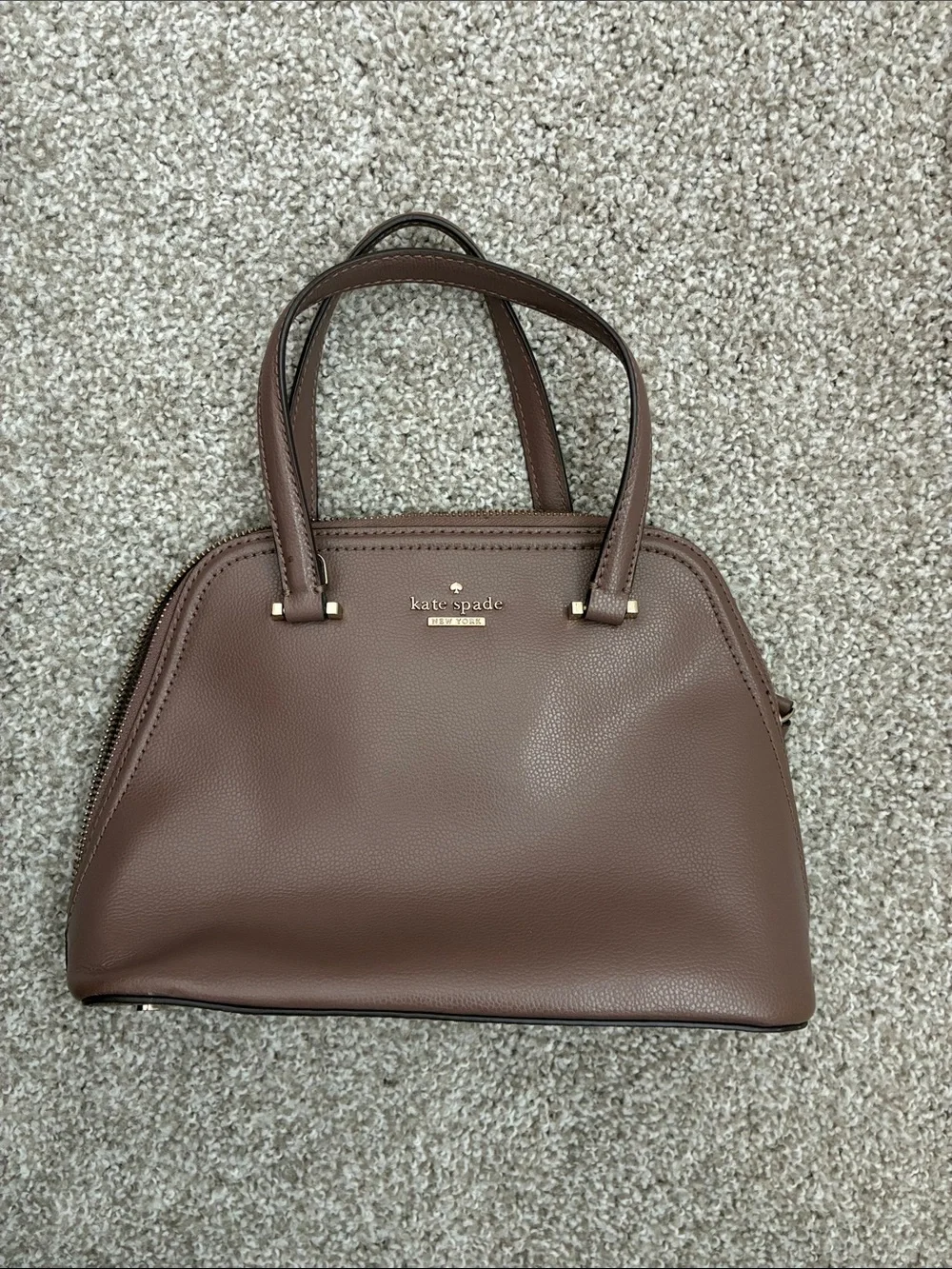 kate spade mauve Pebbled Leather Dome Satchel